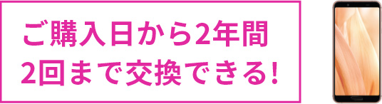 ご購入日から2年間2回まで交換できる！