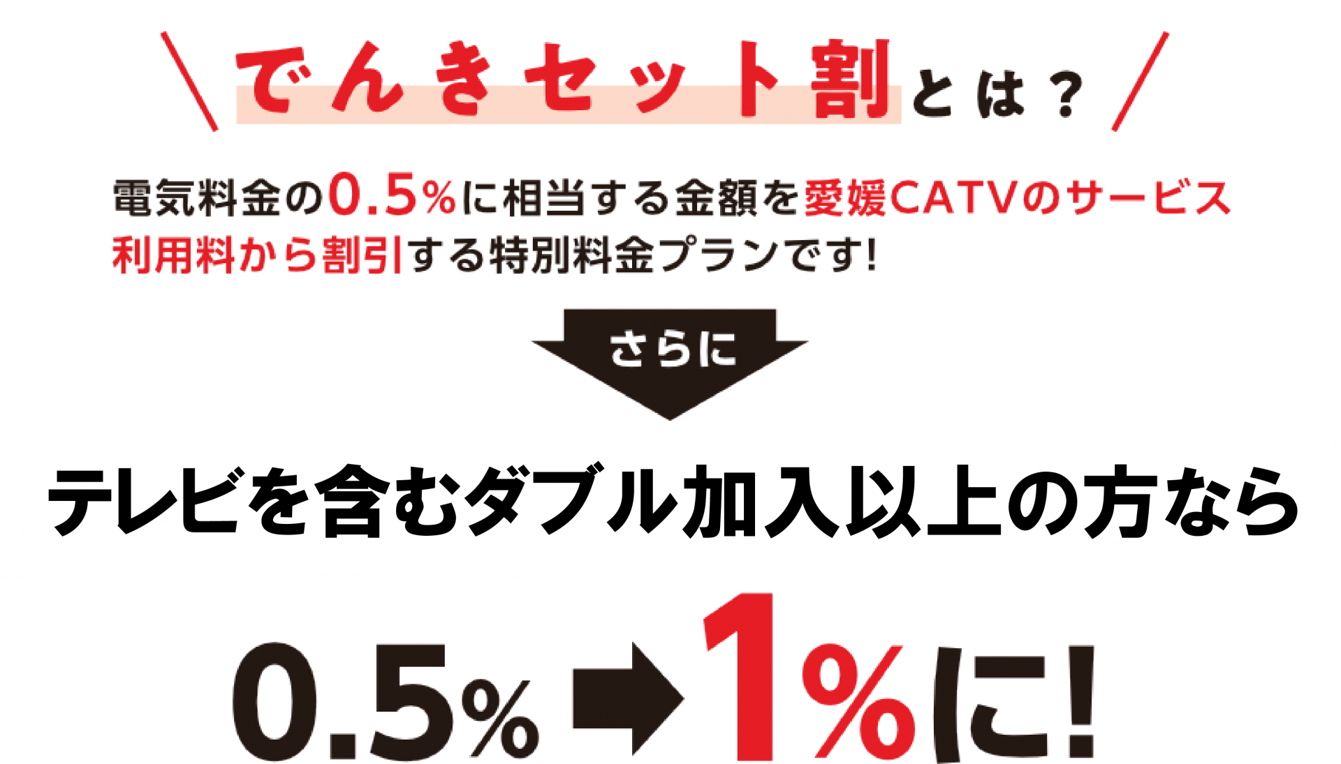 「でんきセット割」で愛媛CATVサービス利用料からも特別な割引!