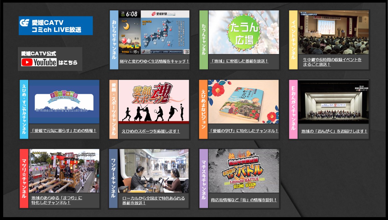 地域チャンネル実際の画面