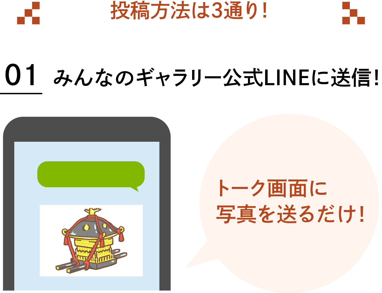 みんなのギャラリー公式LINEに投稿!