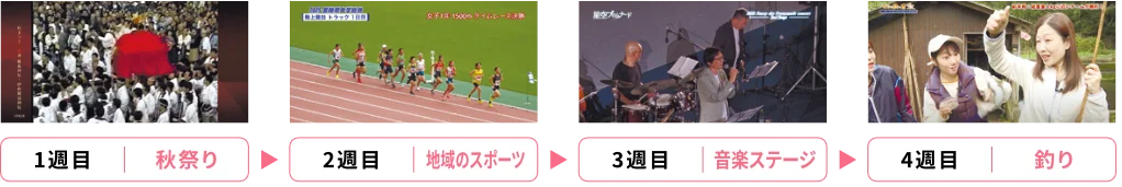 季節のイベントや注目の番組を週替わりで放送!